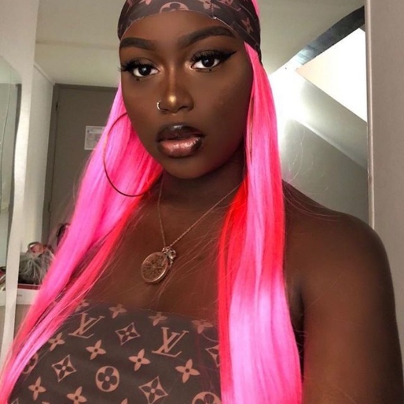 Long Pink Lace Wig